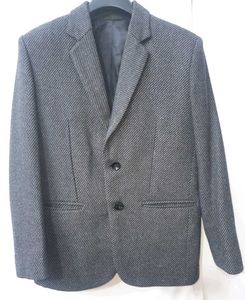 Grey Textured Formal Blazer