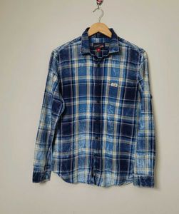 US POLO Assn CHEQUERED INDIGO DENIM SHIRT