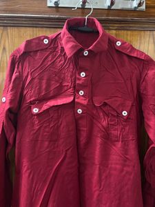 Red pathani kurta for women