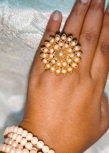 🎁Buy 2 Get 1 Free 🎁Pearl &amp; Gold Ring