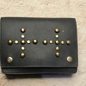 Studded Black Wallet with waste belt