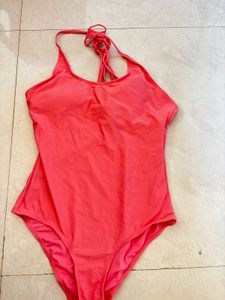 Coral Swim Top with Braided Straps