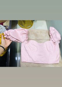 Cute Pink Off Shoulder Top