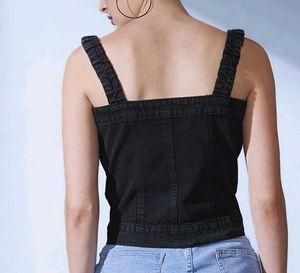 Cute Black Denim Tank Top