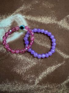 Pink Evil Eye Beaded Bracelet