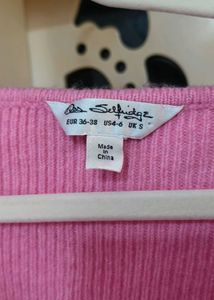 ASOS Pink Cropped Twist-Front Sweater