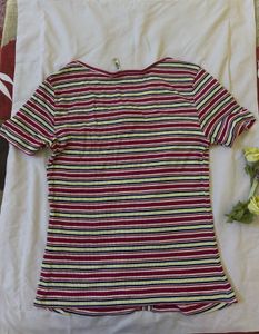 Striped Button-Up Tee
