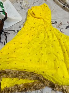 Yellow Sharara. For Halfi Occasion