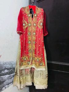 Red &amp; Gold Embellished Dress