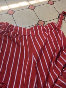 striped red nd white plazo