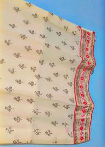 Cream Color Embroiderd Kurta/Skirt Suit Set