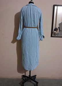 Striped Shirtdress with Belt