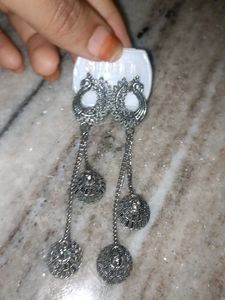 Silver Jhumka Earrings