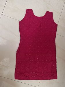 Chikankari Pink Kurti