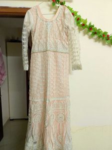 Traditional 🌸💮Peach Colour Embroidery LongFrock