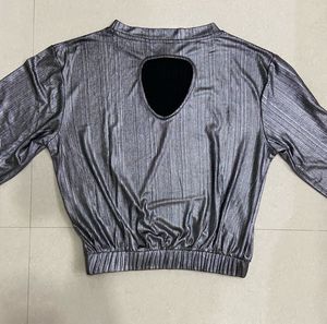 UMM Metallic Long Sleeve Party Top