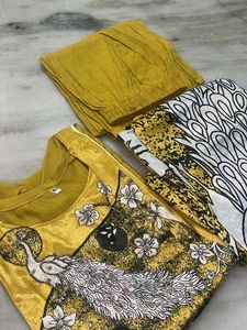 Yellow Embroidered Kurta Set