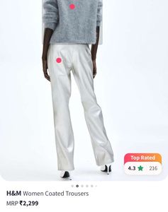 H&amp;M Silver Coated Trouser