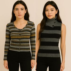 Combo 2 Ribbed Knitted Tops