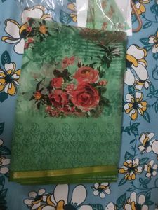 Elegant Green Floral Saree