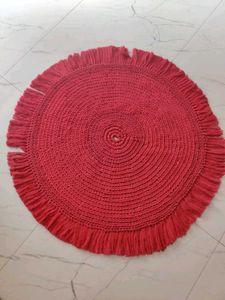 Red Crochet Rug (Pure Cotton)