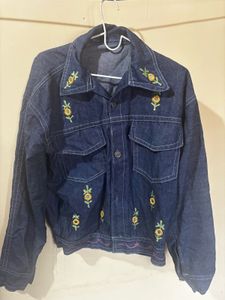 Embroidered Denim Jacket - XL