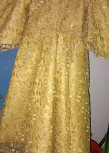 Golden Shrug With Frock