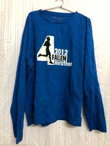 Blue Running Long Sleeve T Shirt