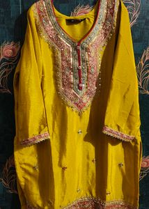 Elegant Yellow Sharara Suit with parsh and duppata