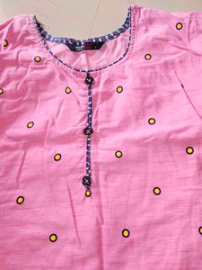 Best Daily wear cotton Pink Kurti