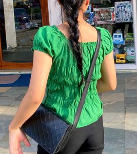 Green Puff Sleeve Top