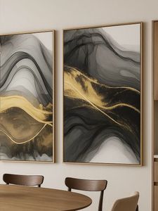 Modern abstract printed paintings on canvas