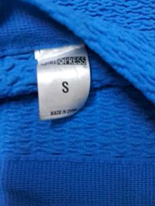 Blue Textured Tube Top
