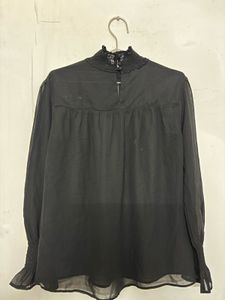 Sheer High Neck Top