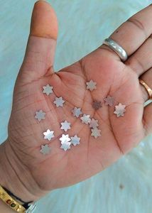 Pure Silver Star Flower Sequins