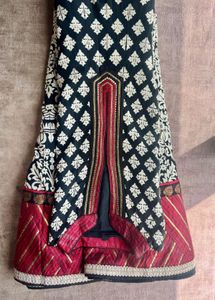 Red and Black Anarkali Gown With Net Dupatta
