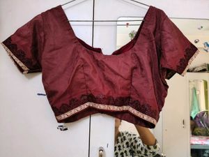 Beautiful Mave-Maroon Garden Silk Saree Wid Blouse