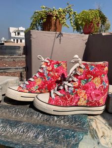 Floral High Top Sneakers