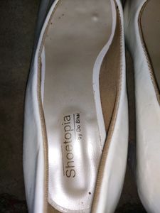 White Bellies With Block Heels