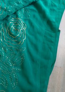 Green Floral Dress Material