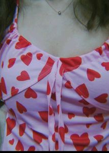Pink Heart Print Dress