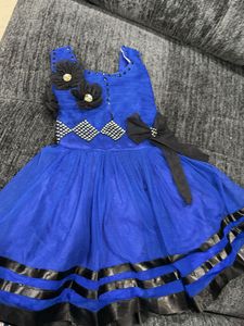Blue Party Wear soft Net Dress