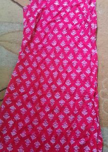 Pink Printed Kurta Size- Small
