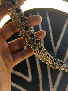 Black Stone Silver Necklace