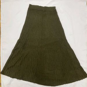 Olive Green Knit Skirt