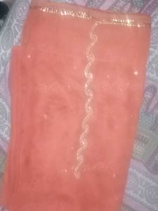 Peach Embellished Saree
