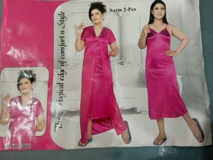 Pink Lace Trim Nightgown
