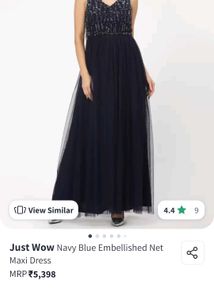Elegant Navy Blue Sequin Dress