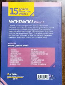 Mathematics Class 12 Book With Sample Paper