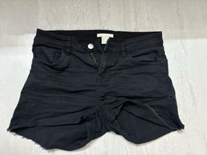 Black Denim Shorts